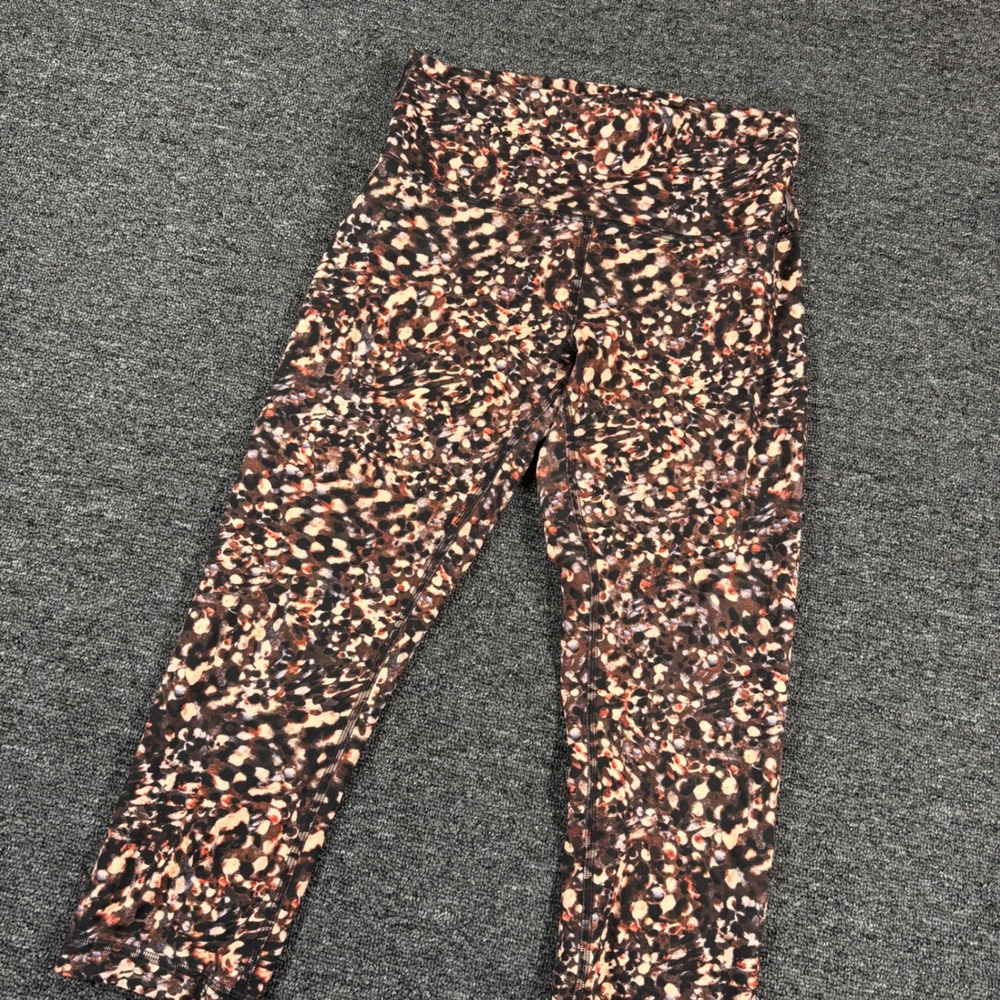 Lululemon Leggings Womens 4 Multicolor Abstract Dot High Rise Crop Yoga Tights